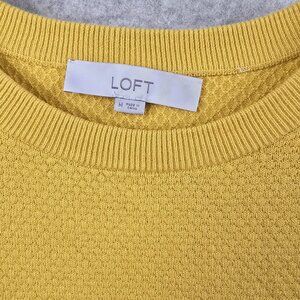 Loft Yellow Textured Knit Sweater M
